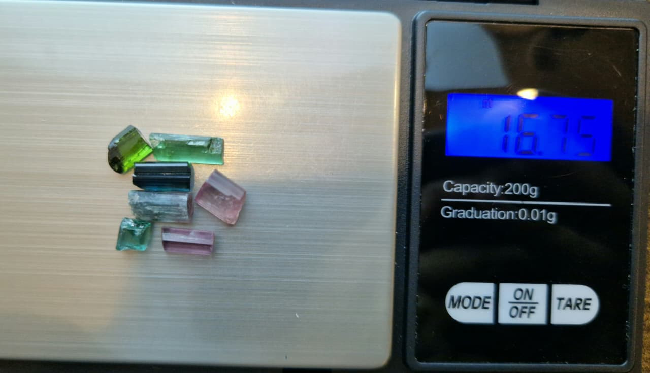 16.75 Ct. Mix Tourmaline Facet Rough From Nigeria — view 2